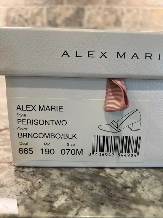 Alex Marie Leopard Print Mid Heel Loafers - Brown & Black - Picture 2 of 8